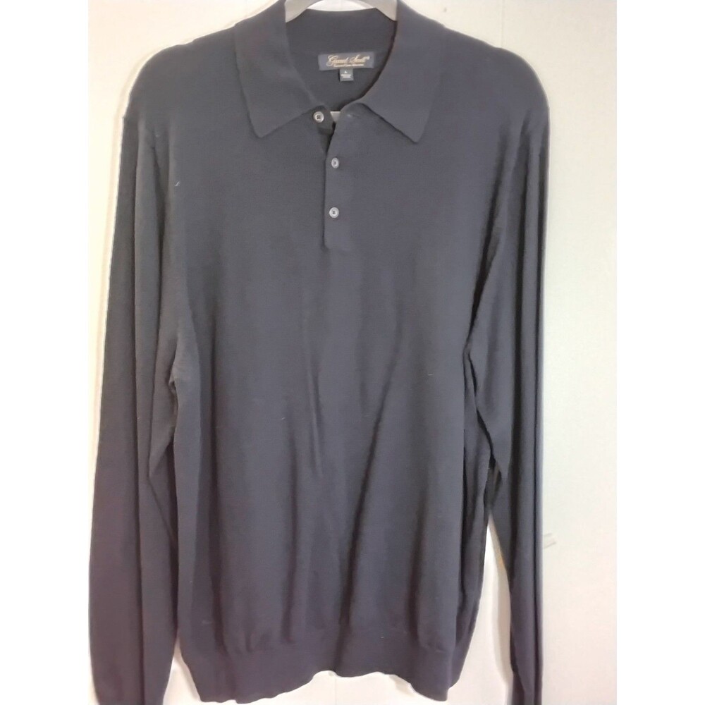 GARRET SCOTT 100% Extra Fine Merino Wool Pullover Sweater Mens L Blue 072